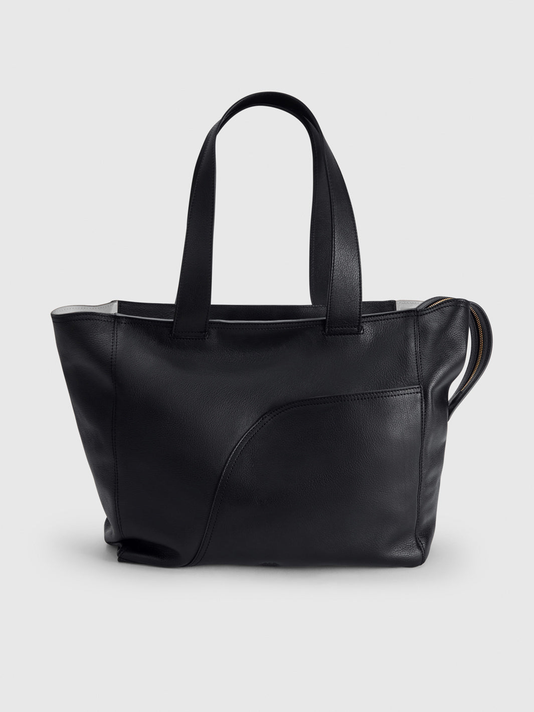 Treviso Black Grained Leather/Leather Large Tote bag