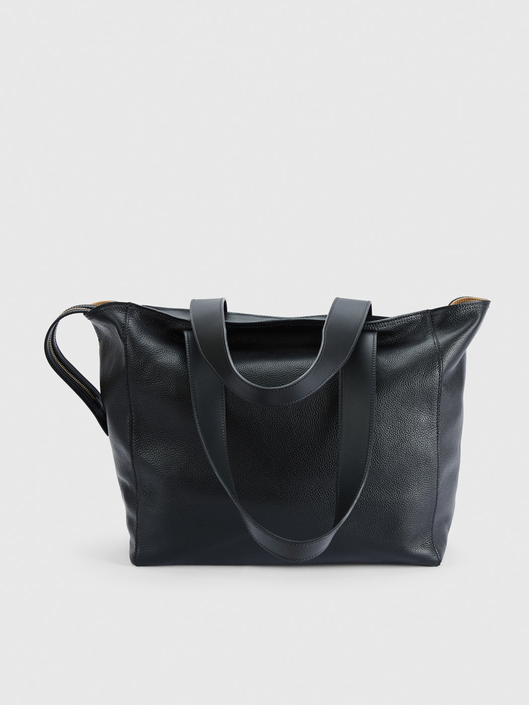 Treviso Black Grained Leather/Leather Large Tote bag