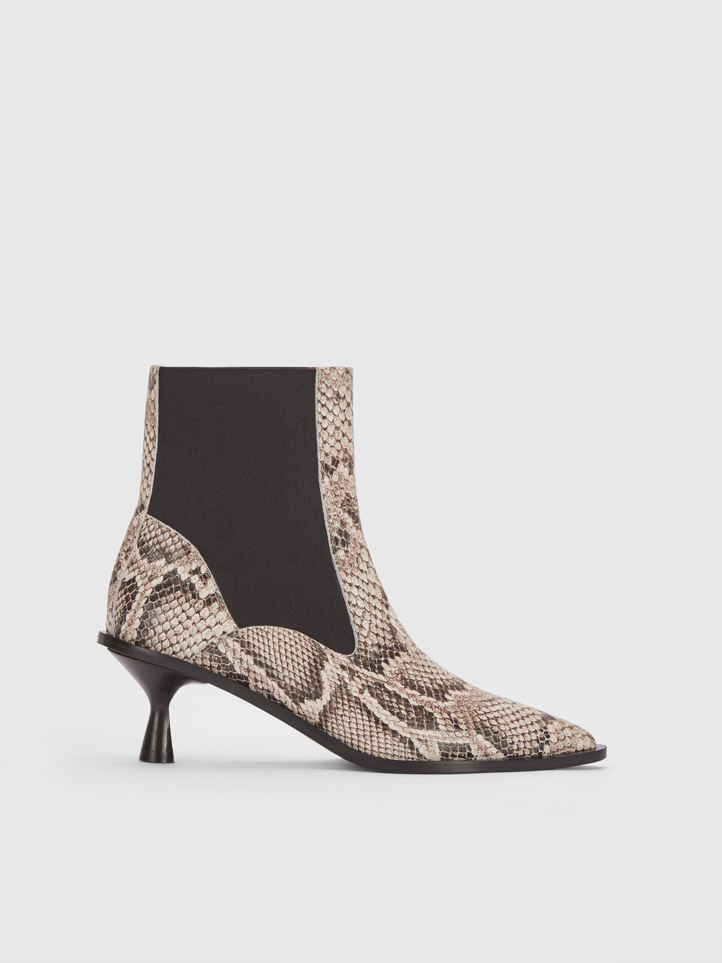 Trino Linen Printed Snake Ankle boots