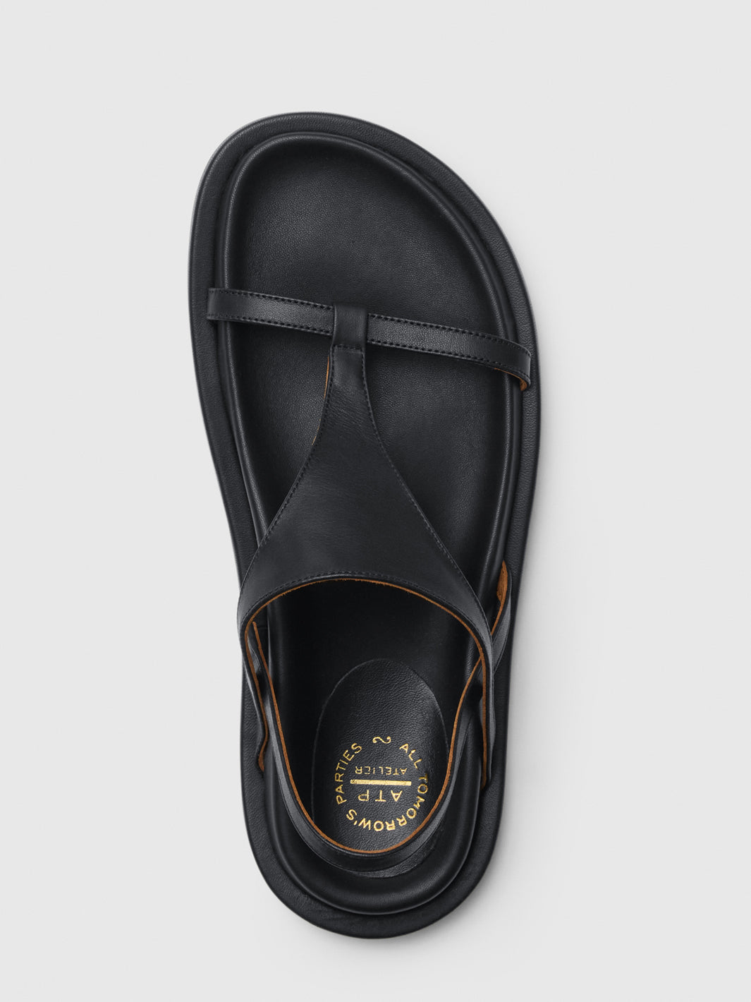 Ultimo Black Leather Comfy sandals | ATP Atelier | Official Site
