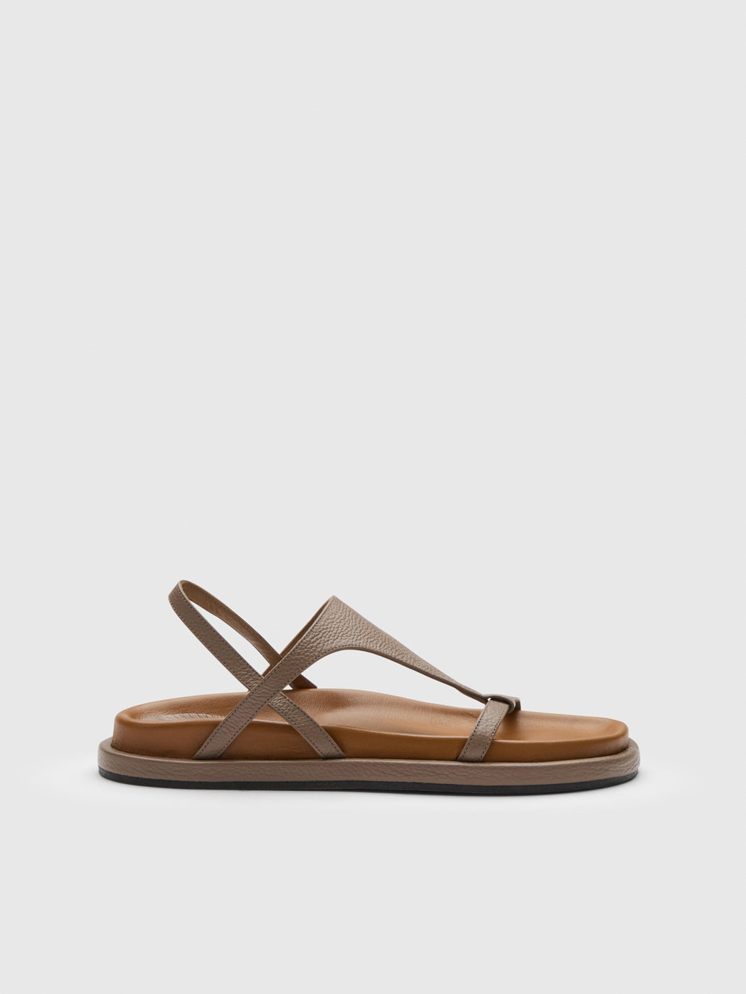 Ultimo Tahini Grained Leather Comfy sandals