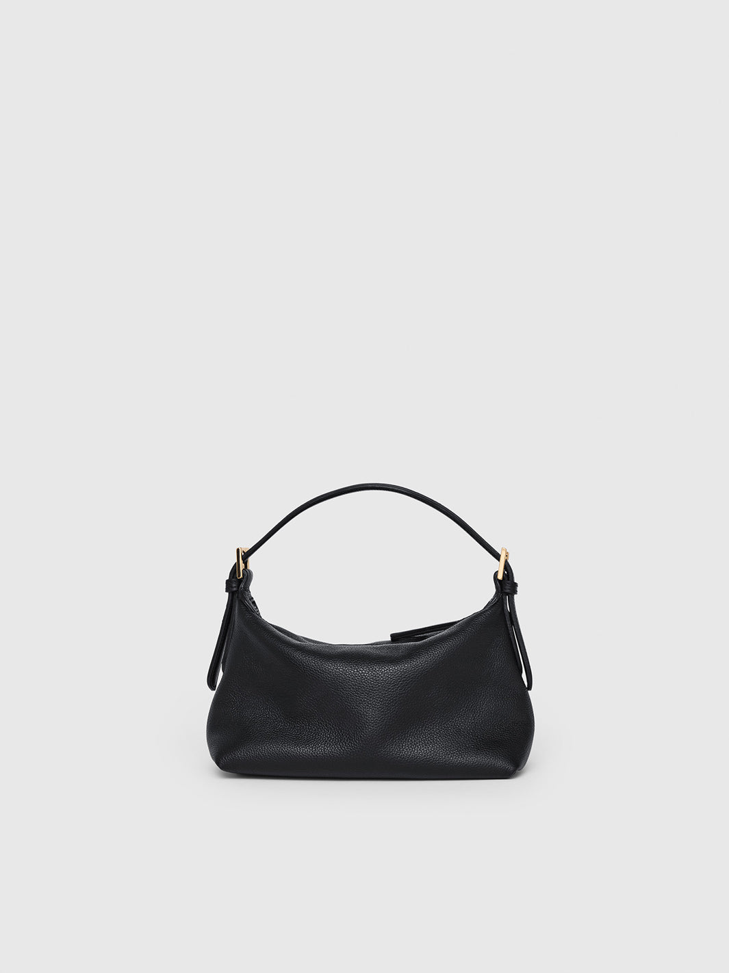 Vadena Black Grained Leather Pouch