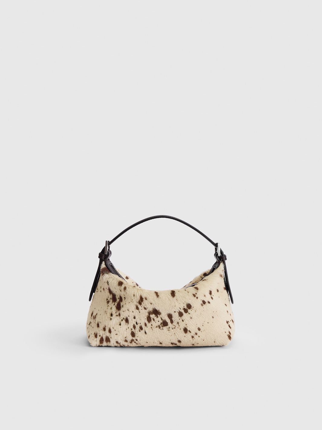 Vadena Mandorla/Walnut Printed Mini Cow/Leather Pouch