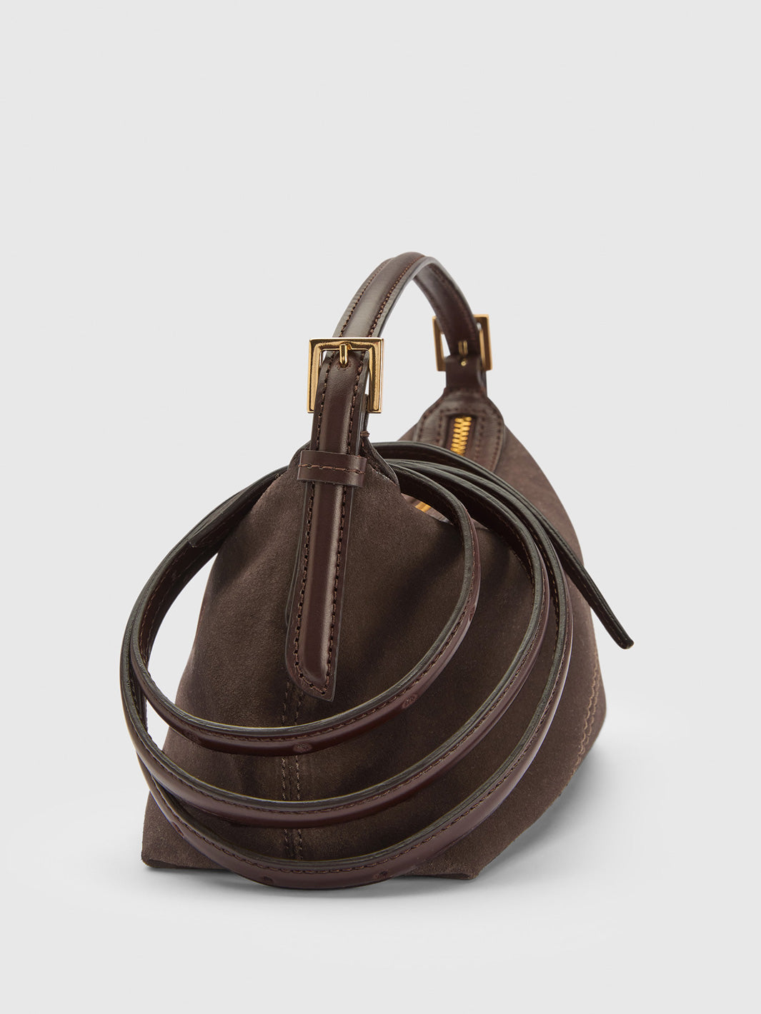Vadena Walnut Suede/Leather Pouch