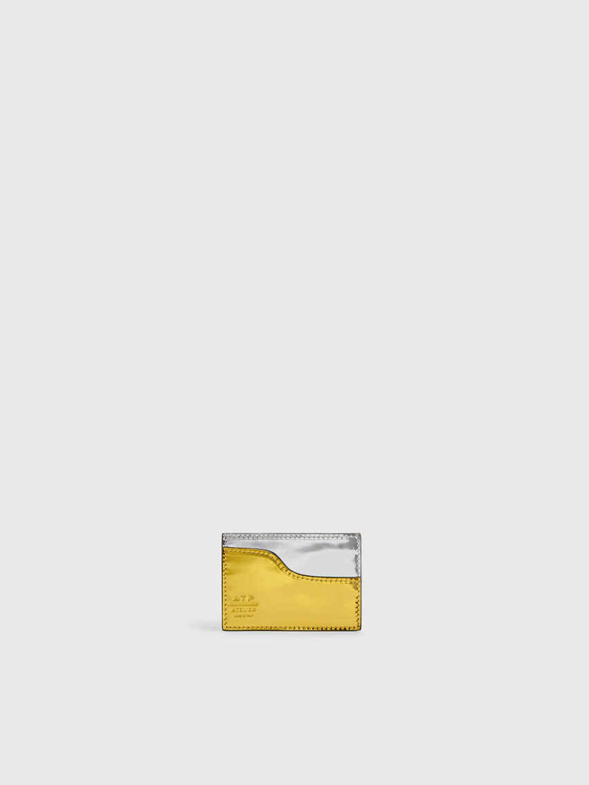 Vinci Gold/Silver Metallic Leather Card holder