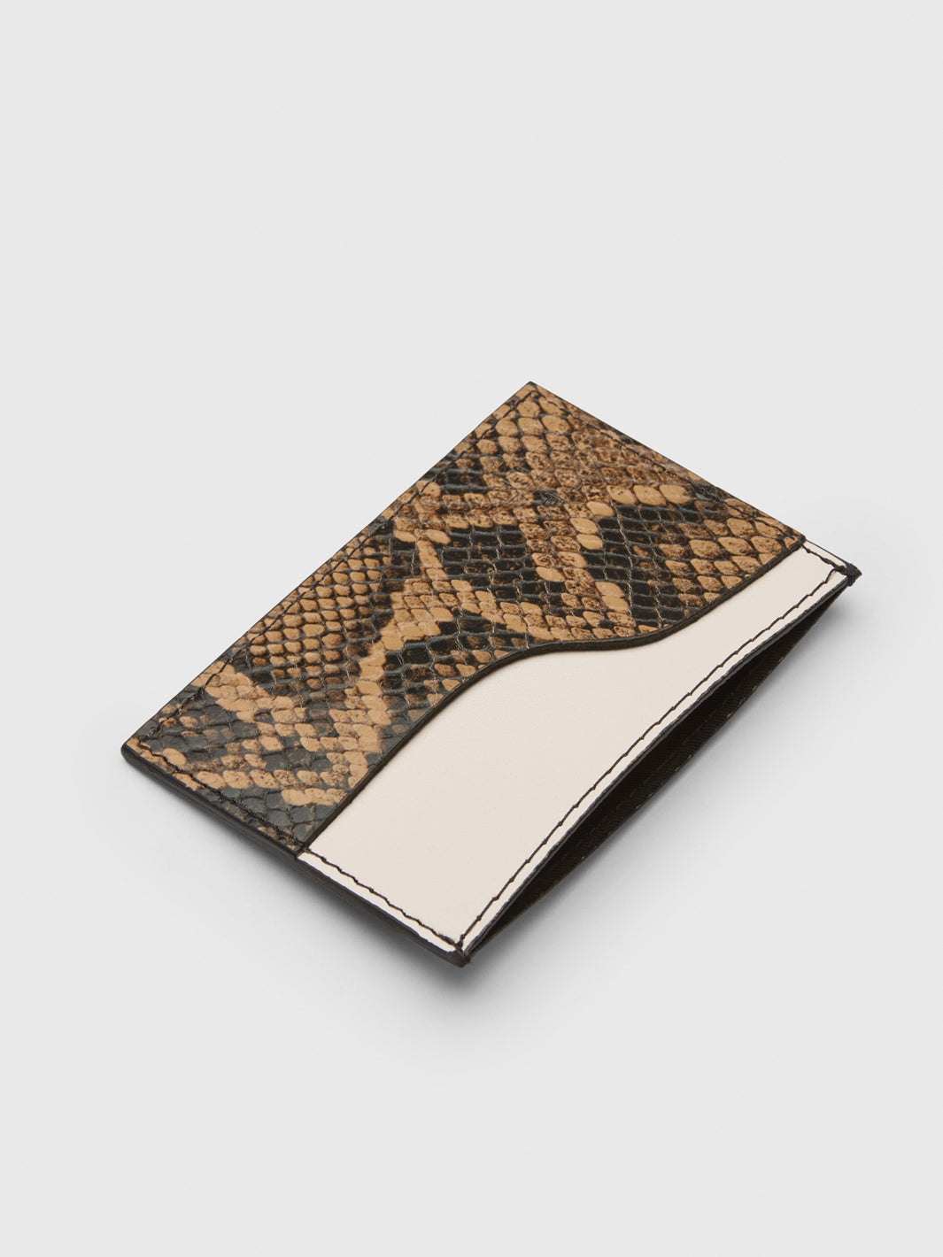 Vinci Nocciola/Linen Printed Snake/Leather Card holder