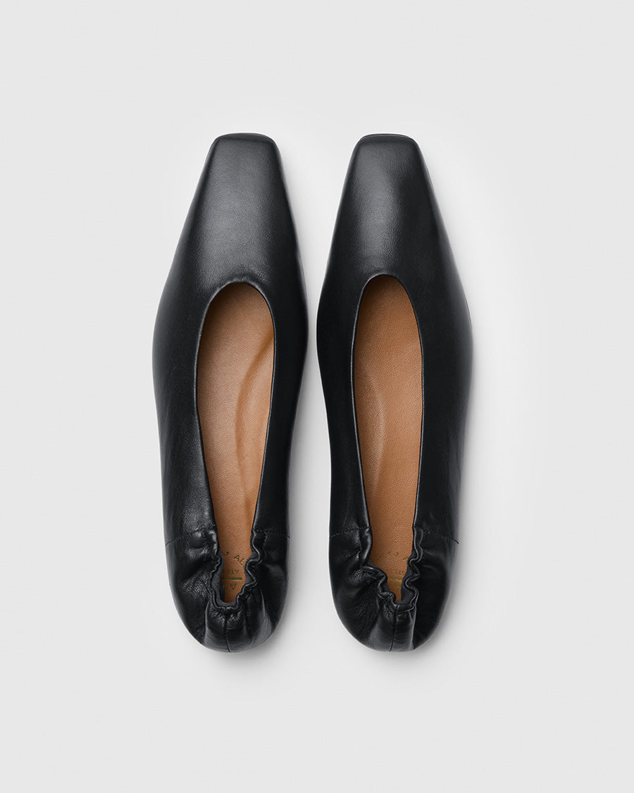Rosa Black Leather Cutout sandals | ATP Atelier | Official Site