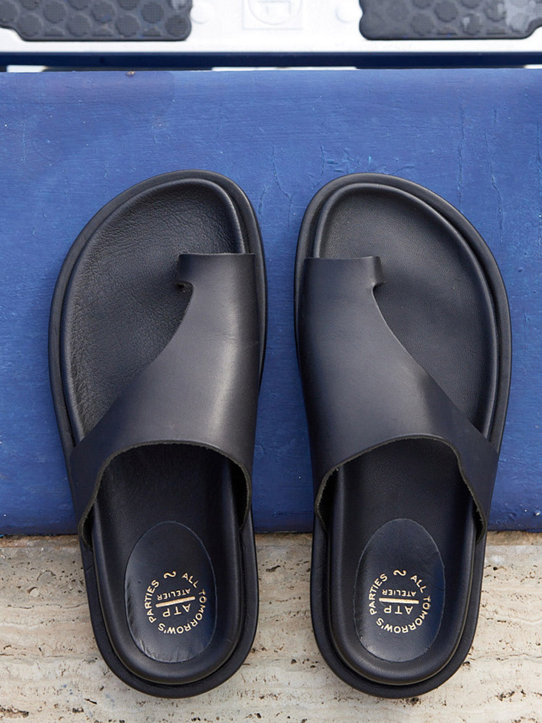 Rosanna Black Leather Comfy sandals