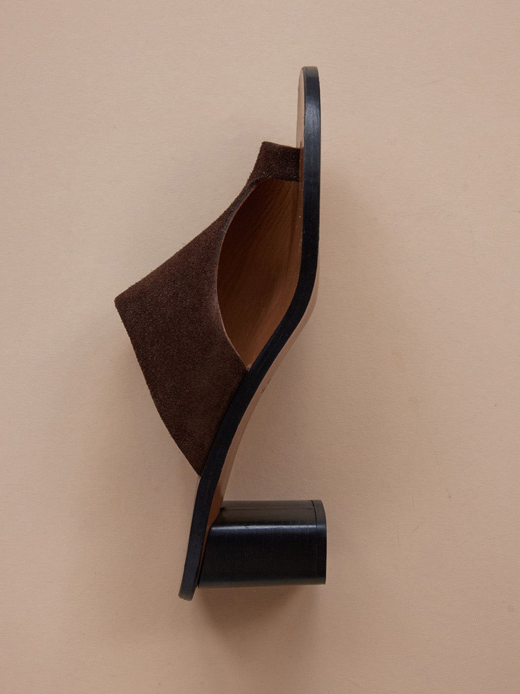 Rosate Walnut Suede Cutout heeled sandals