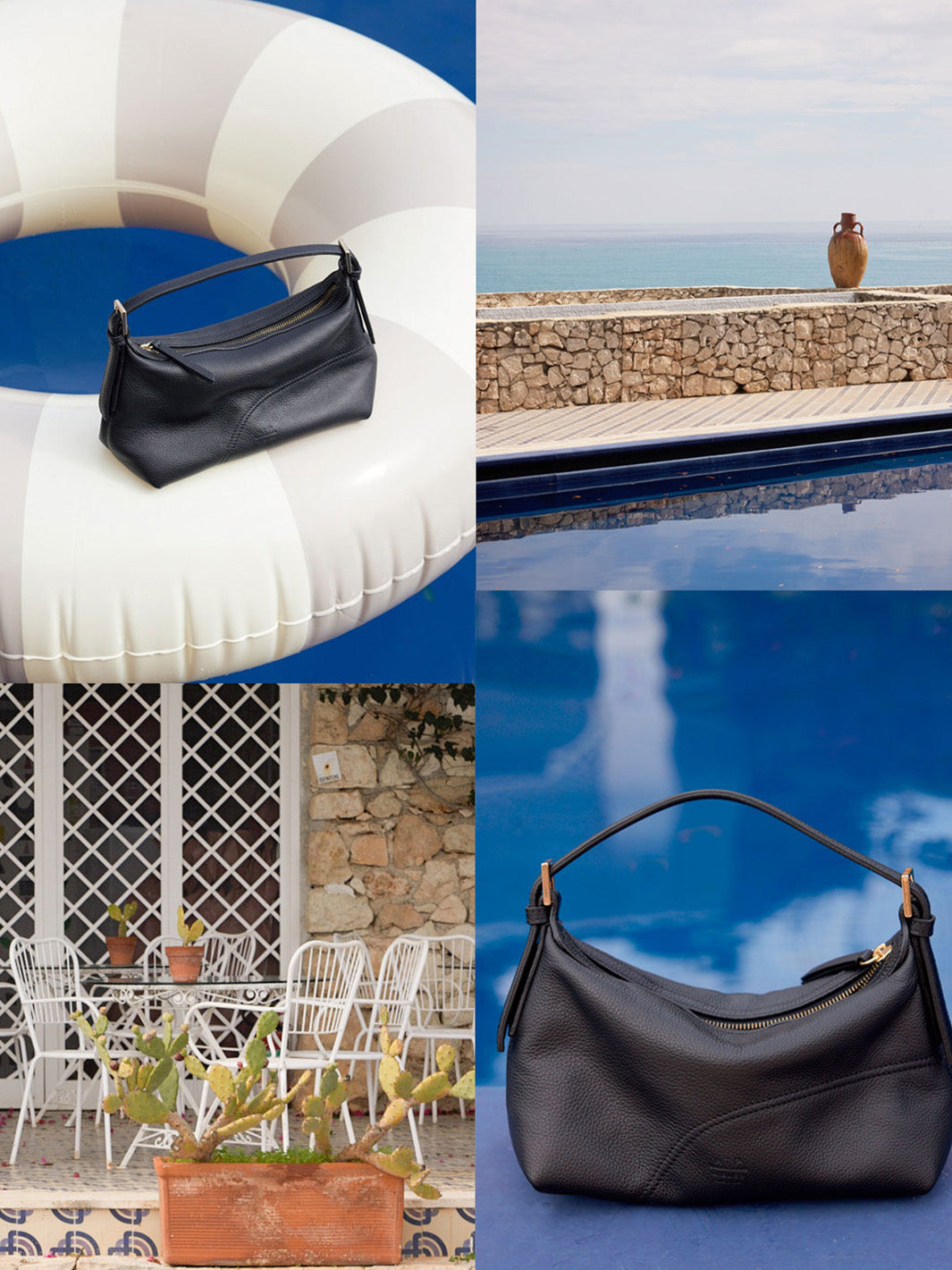 バッグ apolina Vadena Black Grained Leather Pouch | ATP Atelier | Official Site