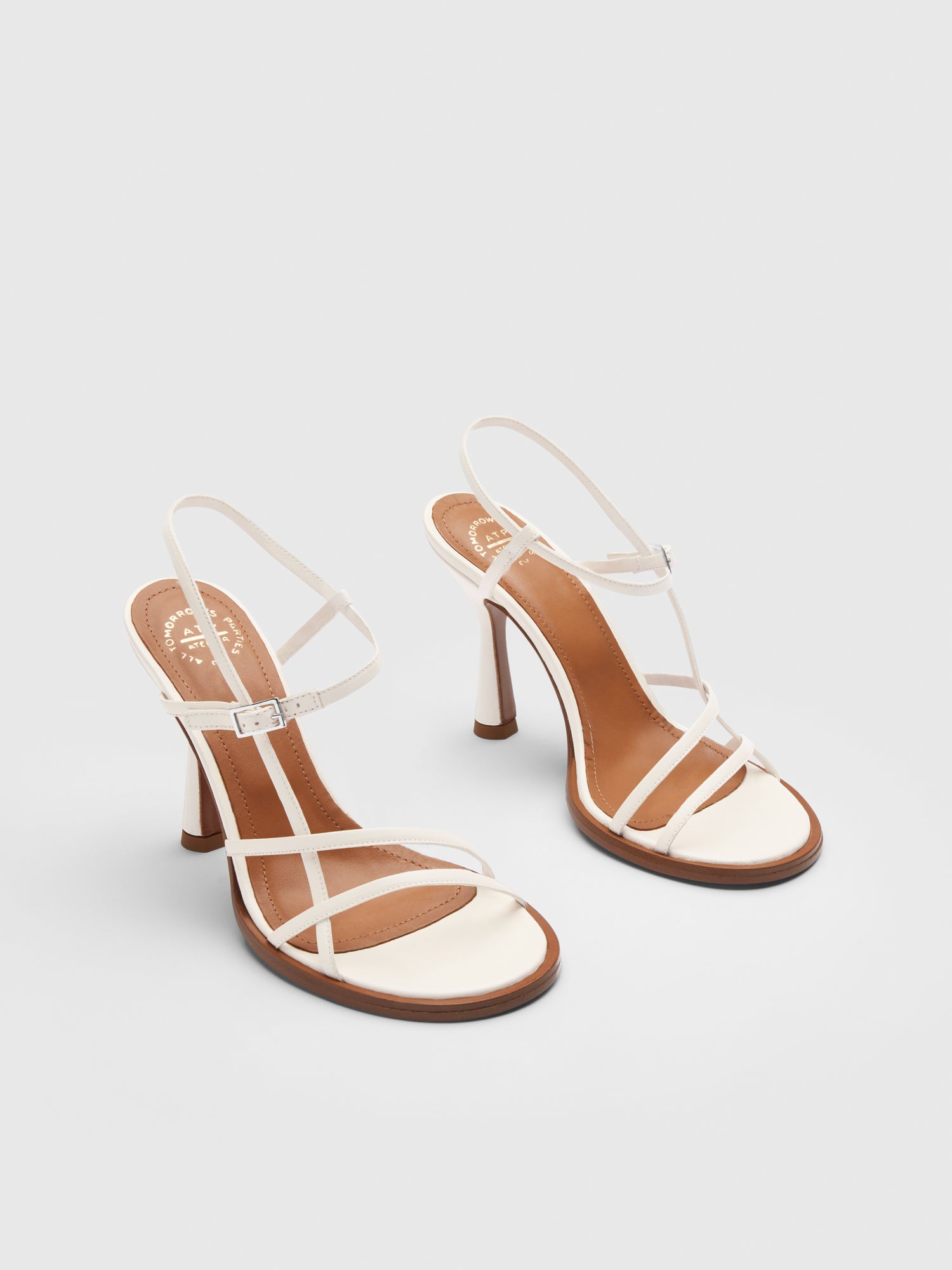 Amalfi Linen Nappa Strappy heeled sandals