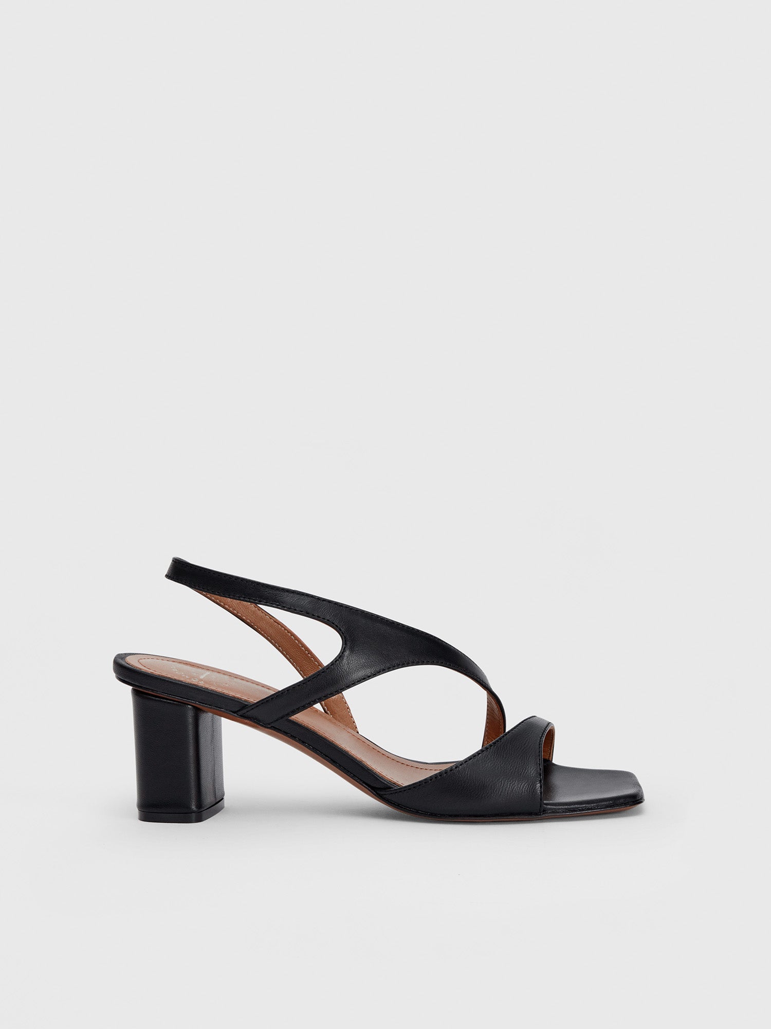 Mattine Black Nappa Cutout heeled sandals