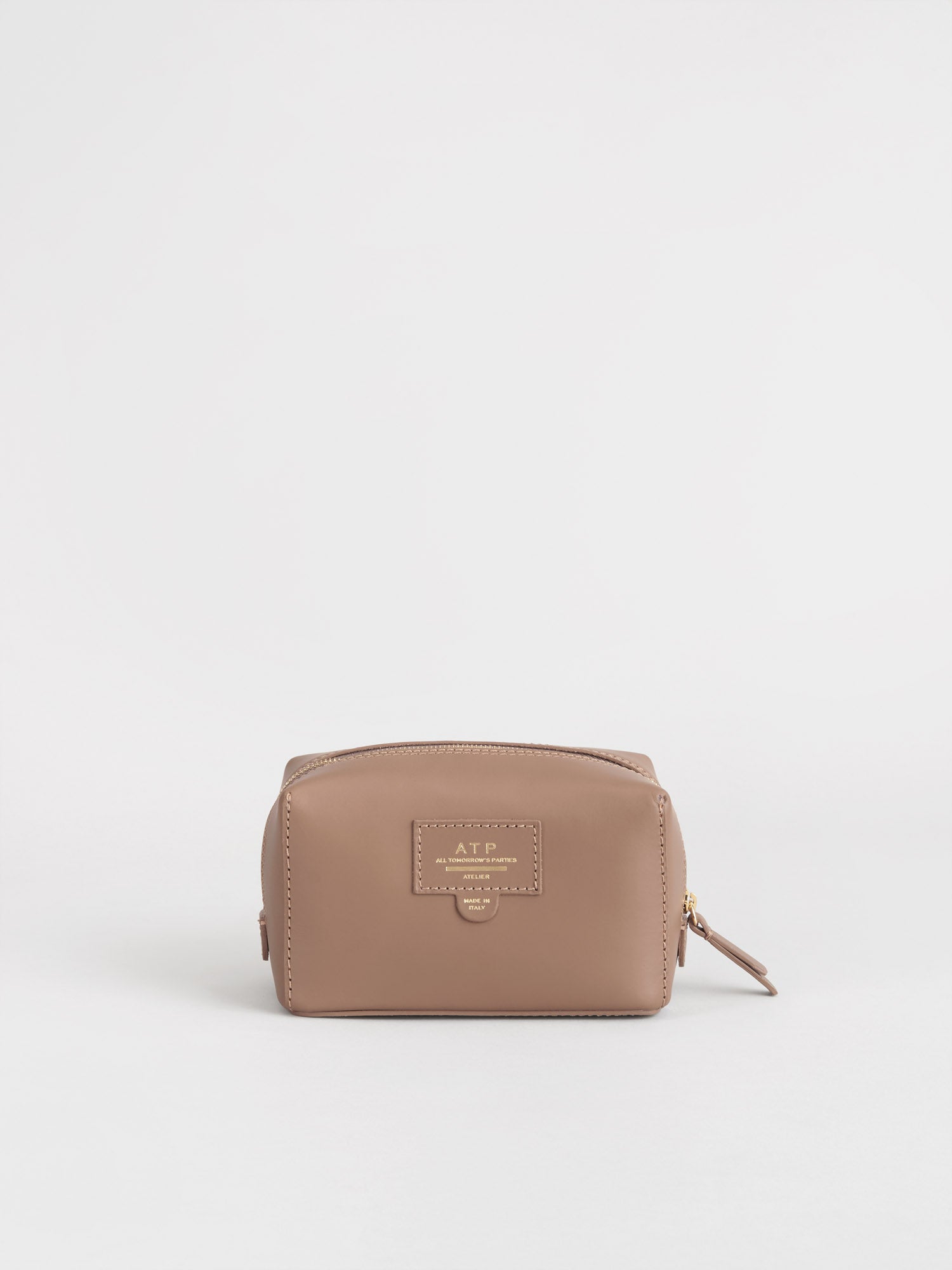 Capanne Hazelnut Leather Beauty Bag